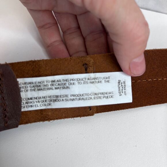 Levi Strauss Signature NWT Brown Full Grain Leather Belt Size 46-48 - Picture 7 of 8